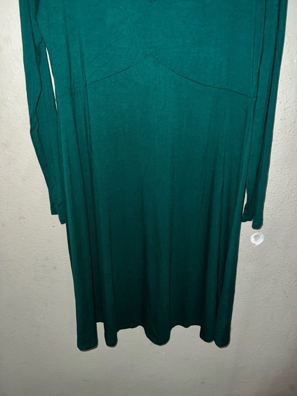 Old Navy Forest Green Long Sleeve V-Neck Swing Dress - Picture 3 of 7